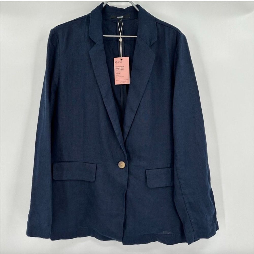 Quince Navy Single-Button Linen Blazer - NWT - Picture 7 of 10